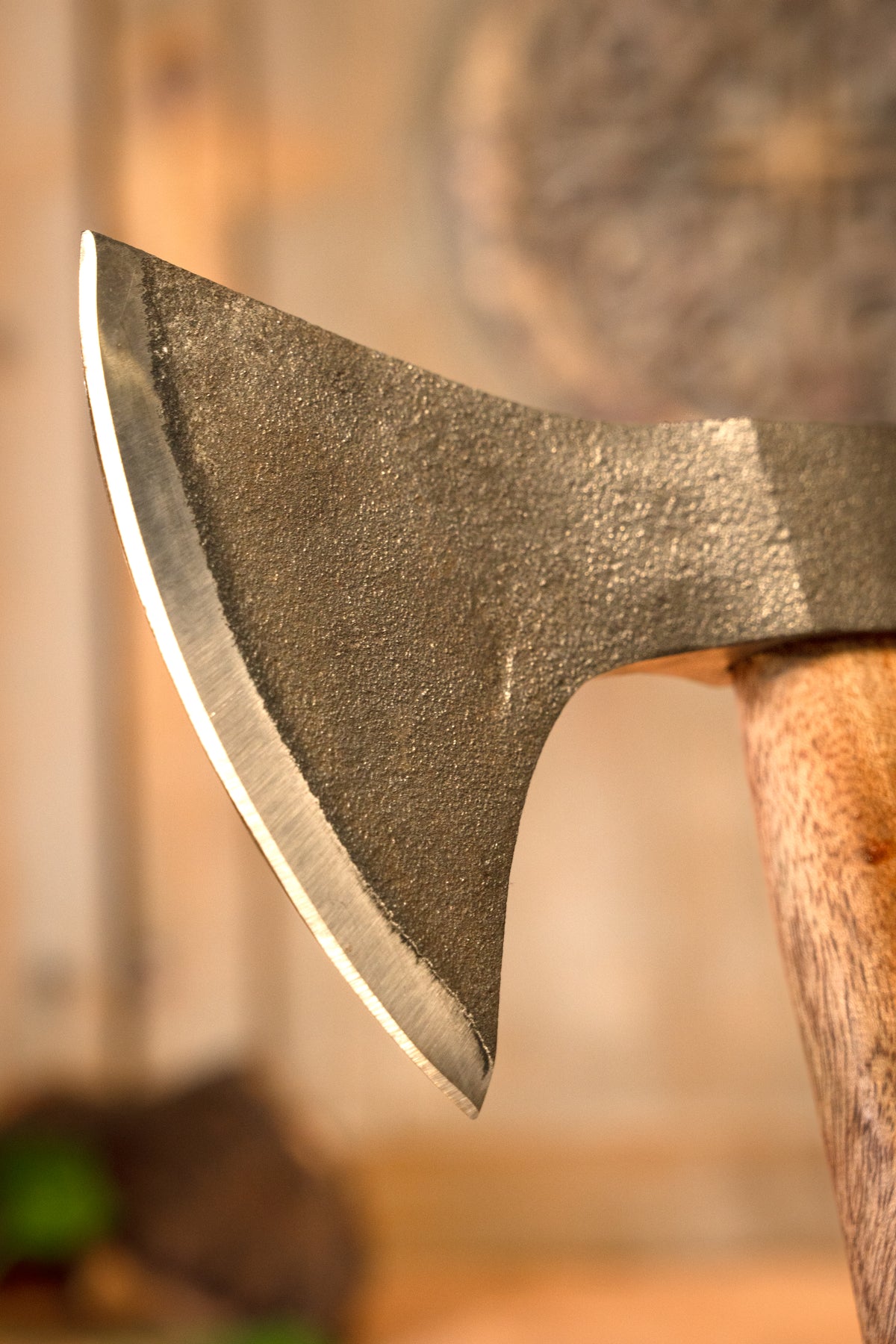 Hand-forged lumberjack axe, semi-sharp