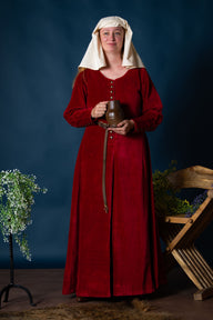Velvet cotehardie Christina, red