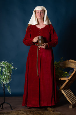Velvet cotehardie Christina, red