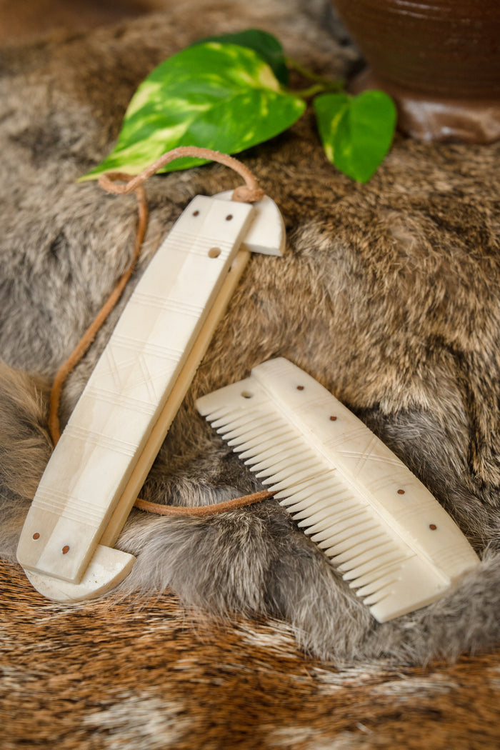 Viking comb Birka with holder