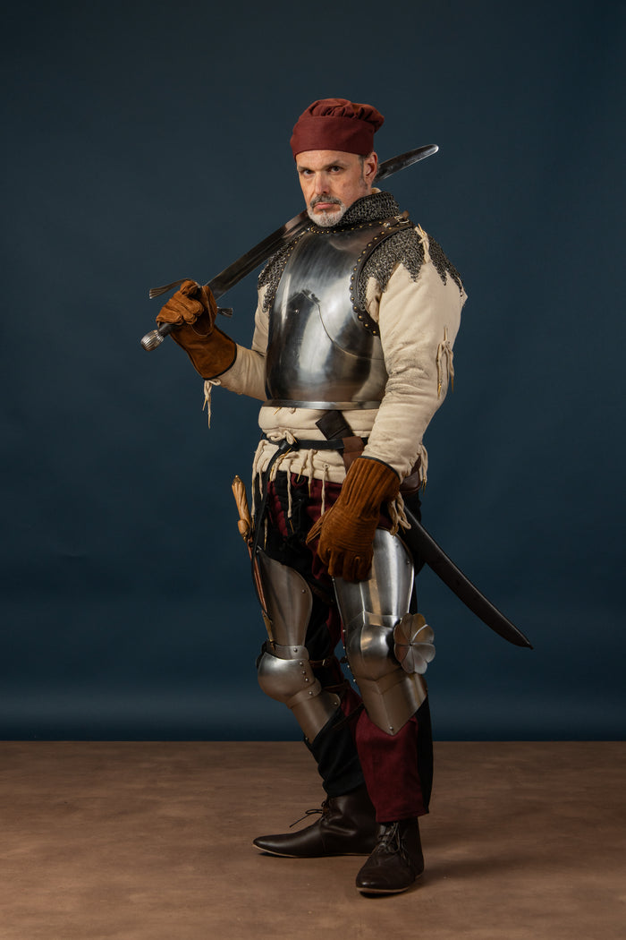 Late 15th century cuisses, upper leg armor, 1.6 mm