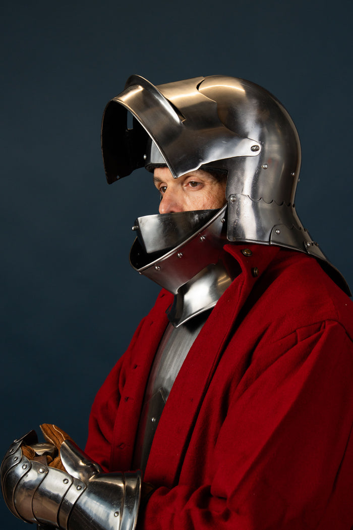 Sallet with visor 1480, 2 mm (battle-ready)