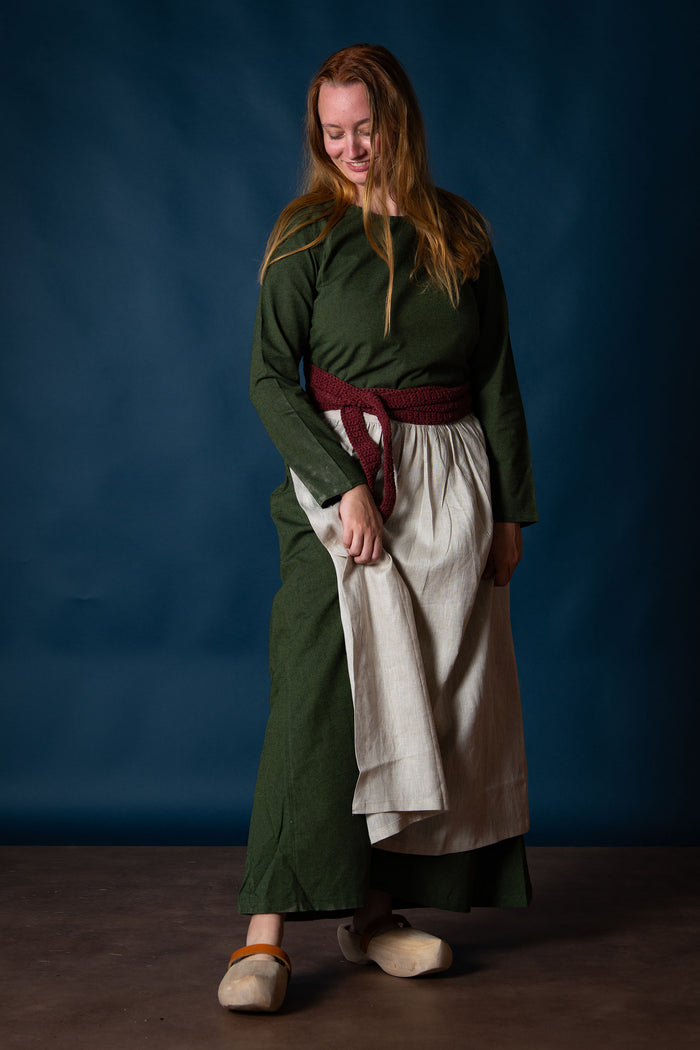 Linen medieval apron, natural