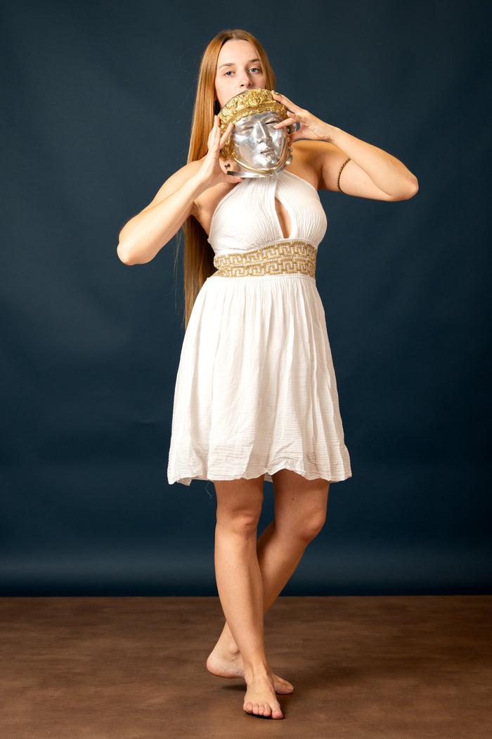 Goddess Dress Persephone, short, white
