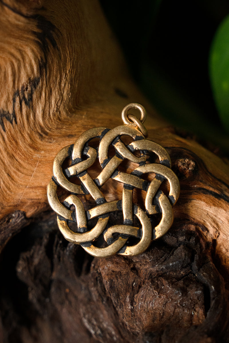 Amulet ronde Keltische knoop, brons