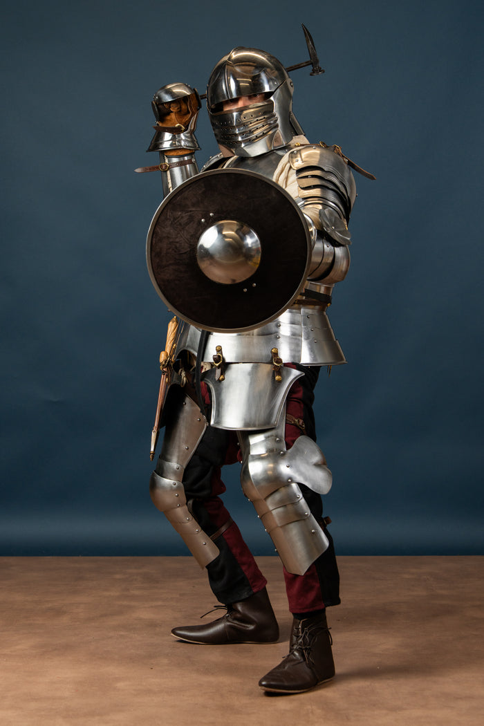 Buckler with leather covering, type IA, size L, 2 mm (battle-ready)