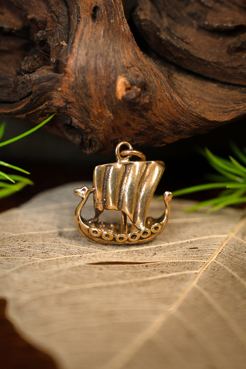 Bronze vikingskib, messing