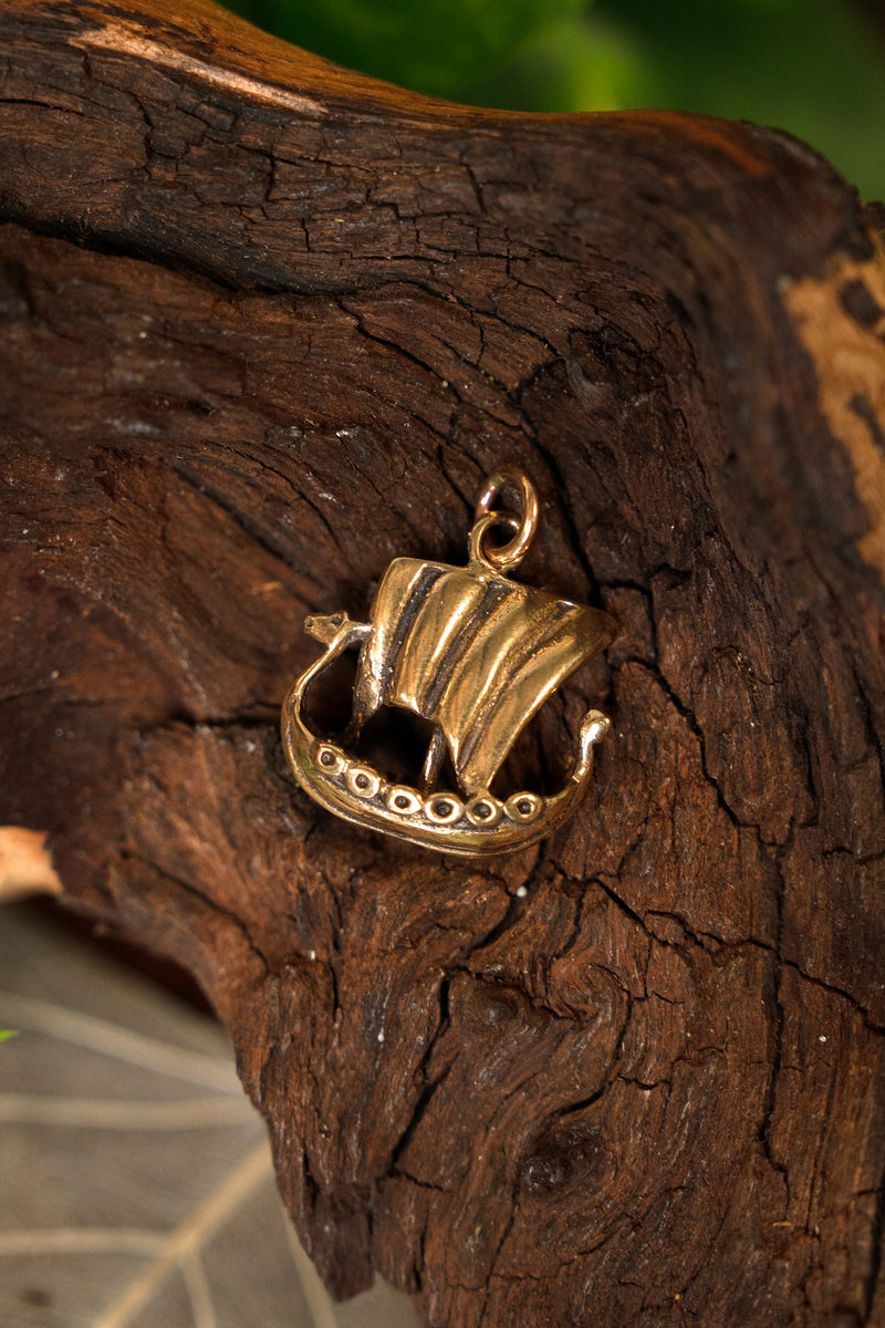 Bronze vikingskib, messing