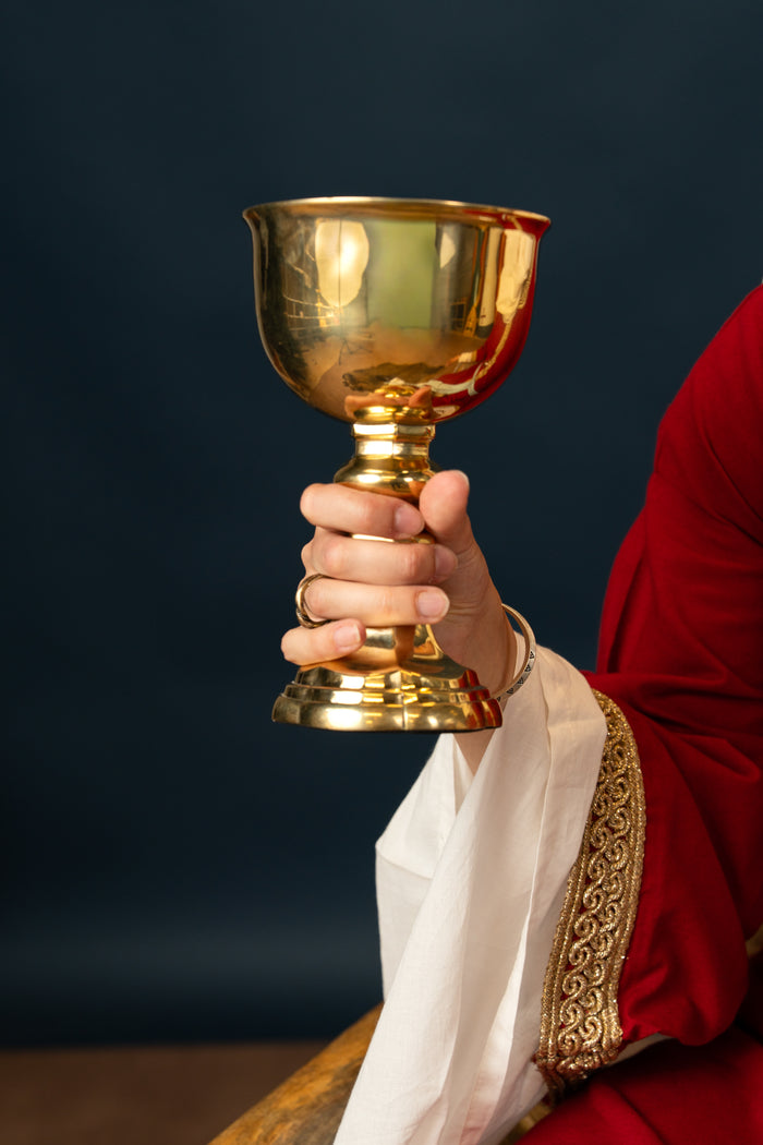 Medieval brass chalice
