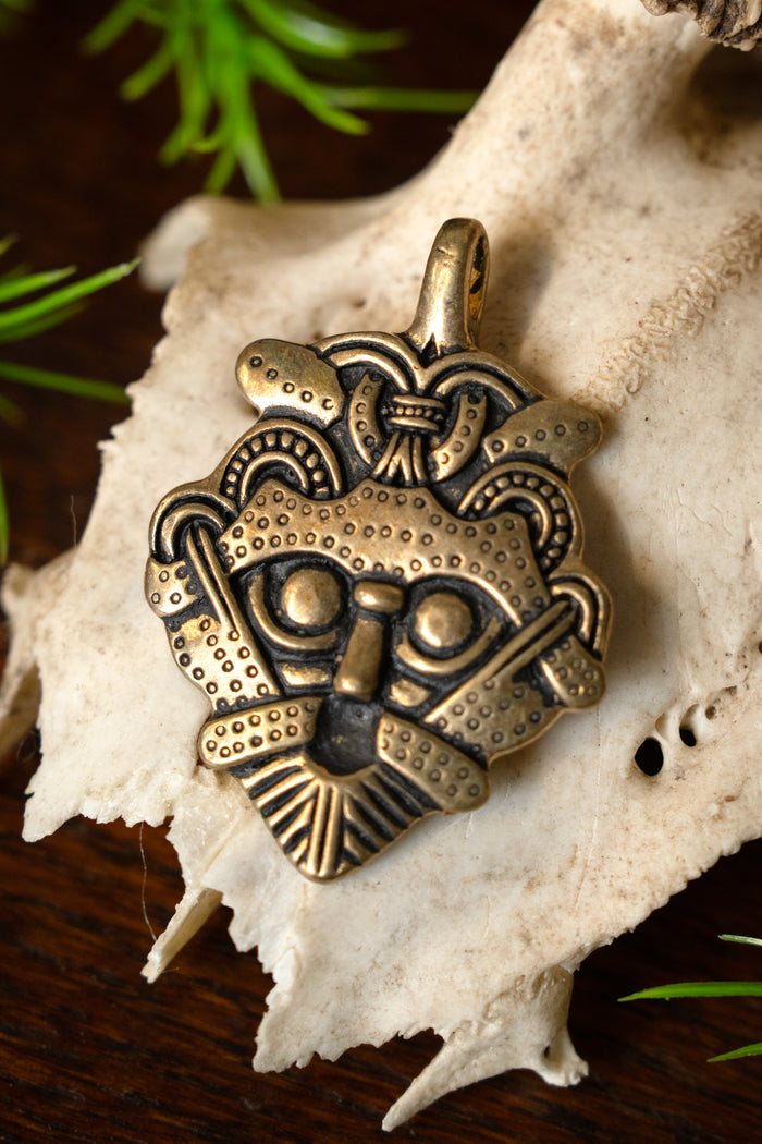 Viking Odin mask-amulet Gnezdovo, bronze