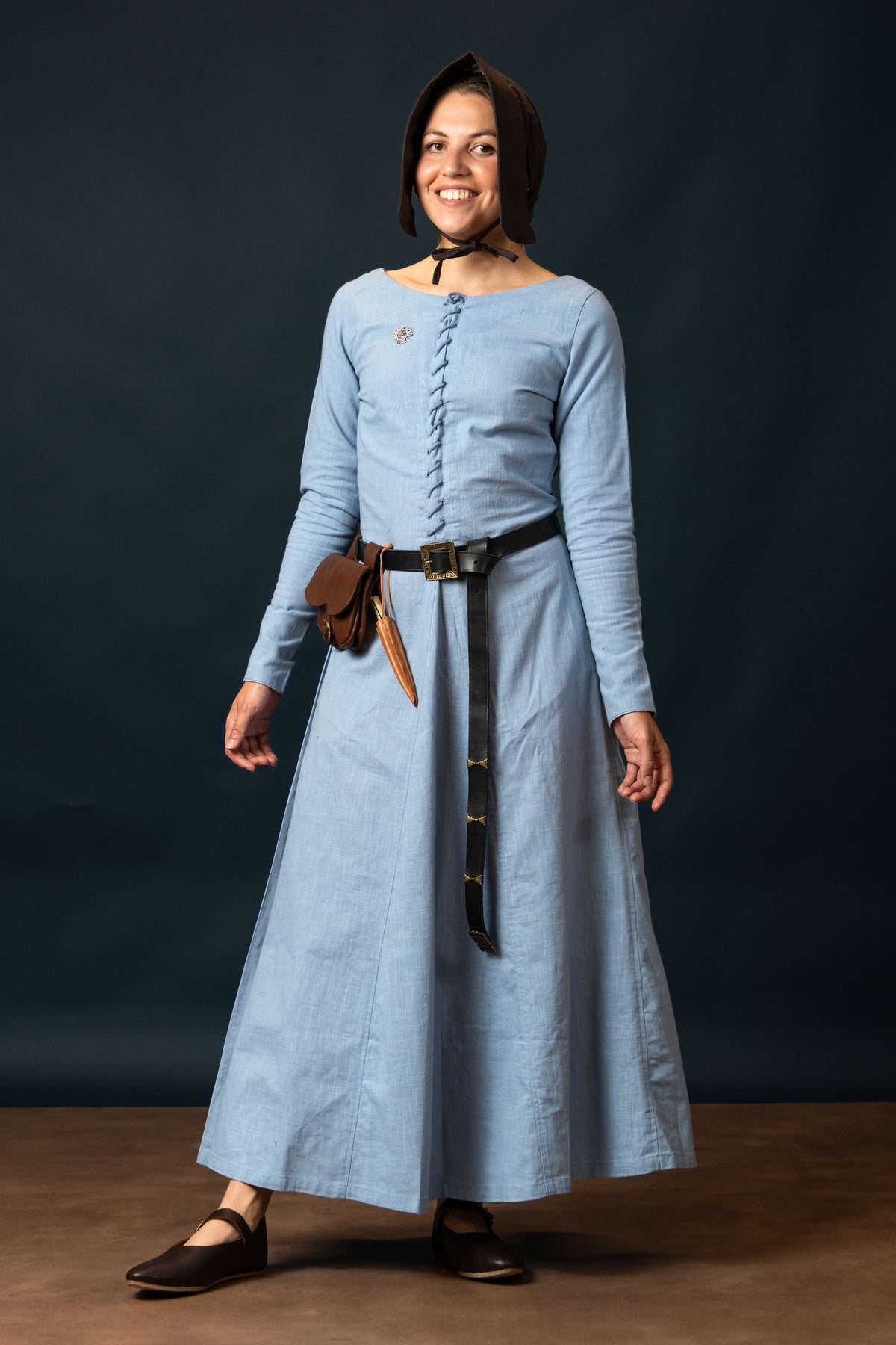 Cotehardie Marian, cotton, blue