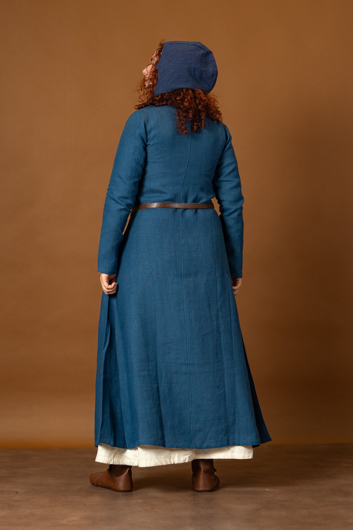 Viking dress Helga, linen, blue
