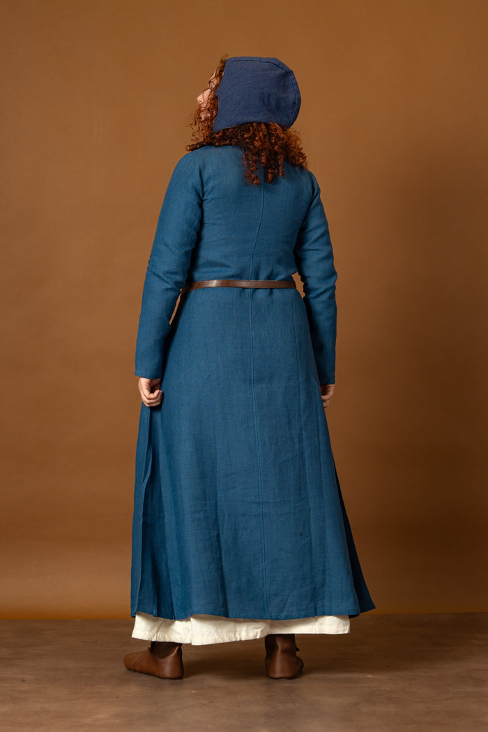 Viking dress Helga, linen, blue