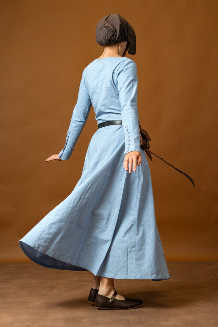 Cotehardie Marian, cotton, blue