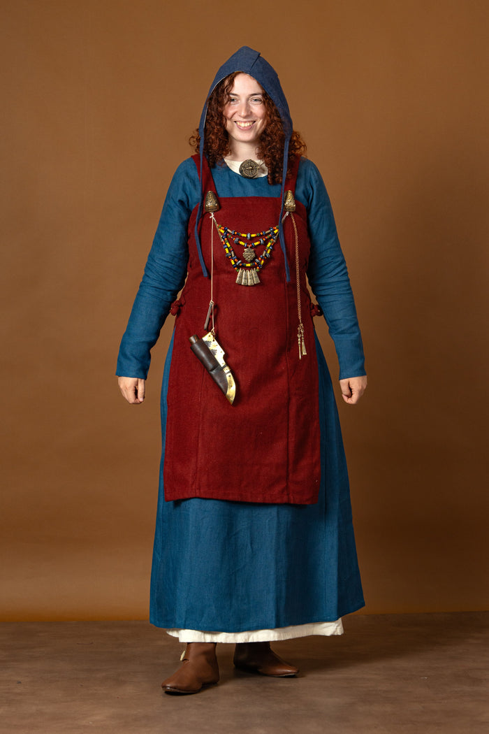Viking dress Helga, linen, blue
