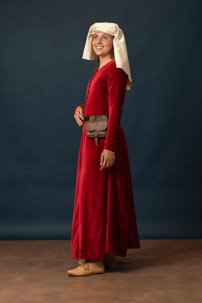 Cotehardie Colette, velvet, red