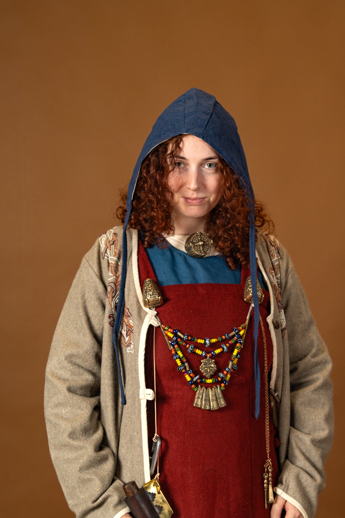 Viking kaftan Skadi, sand, wool blend