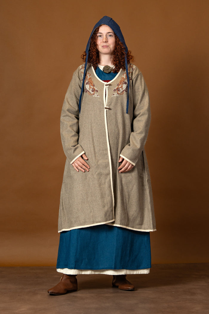 Viking kaftan Skadi, sand, wool blend