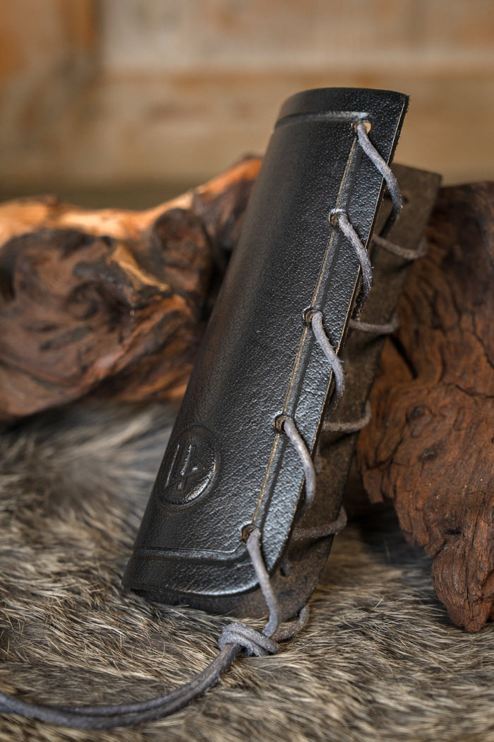 Leather axe guard, black