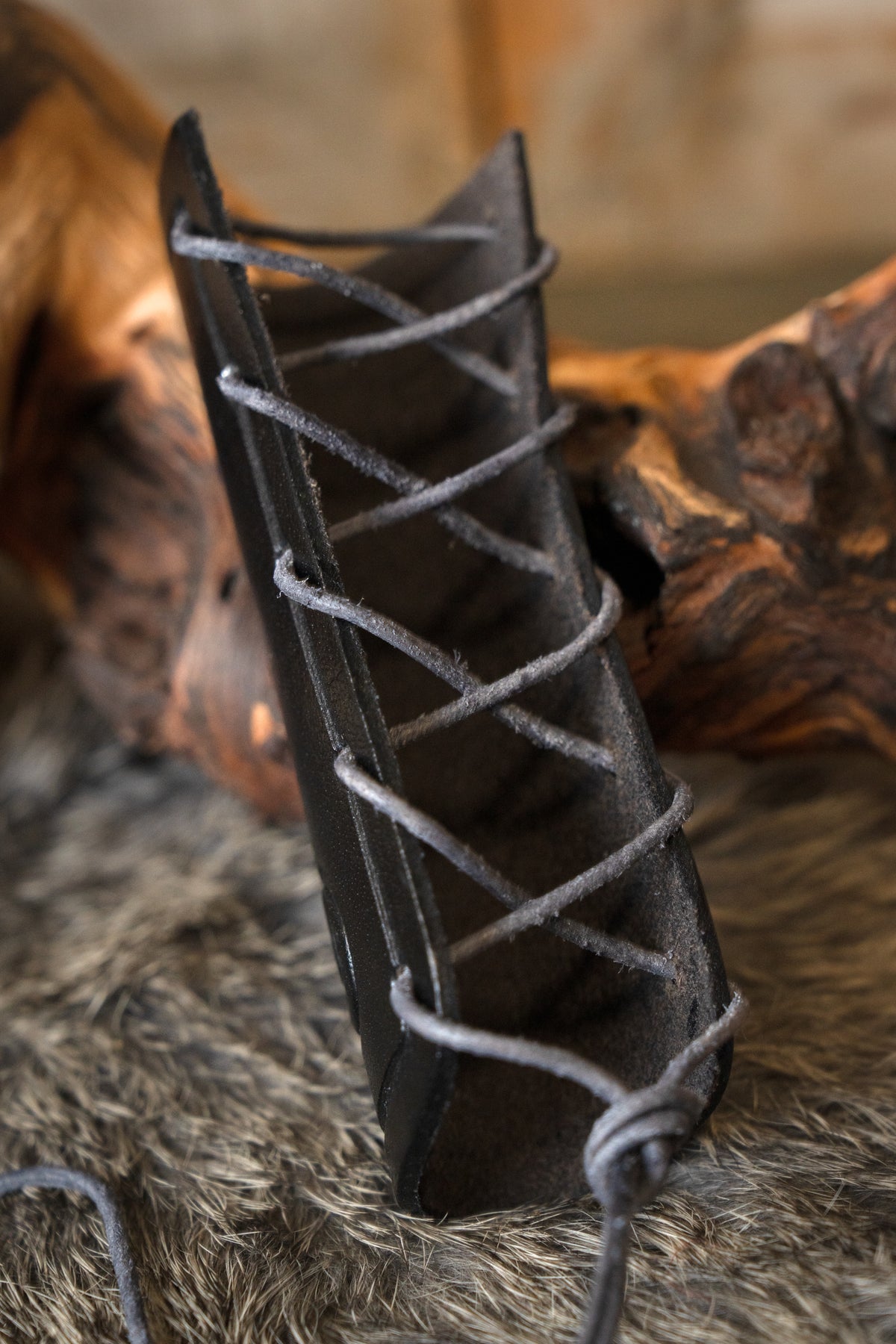 Leather axe guard, black
