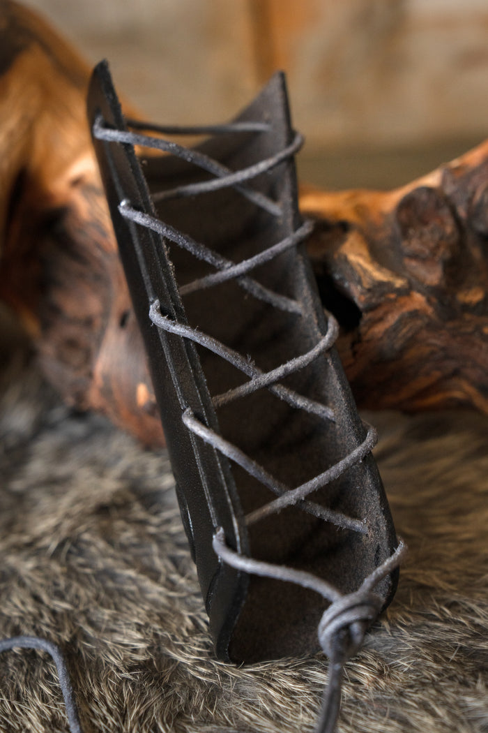Leather axe guard, black