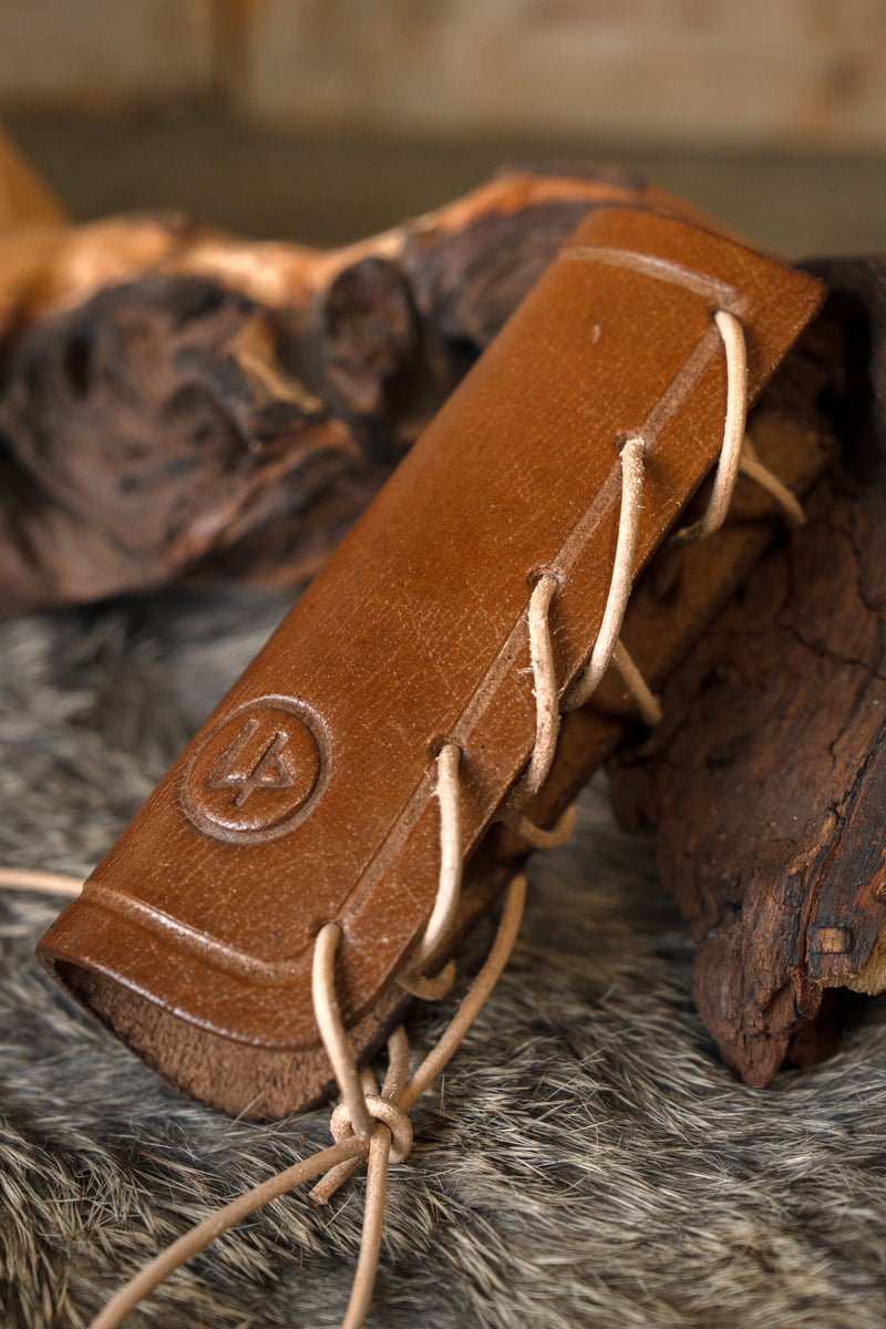 Leather axe guard, brown