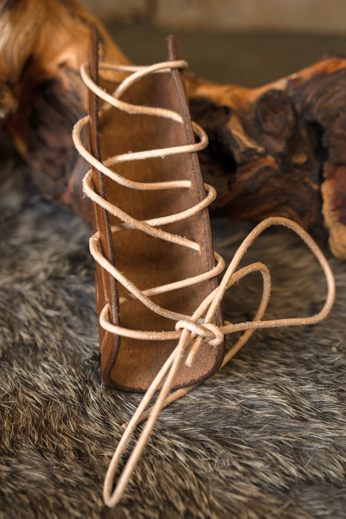 Leather axe guard, brown