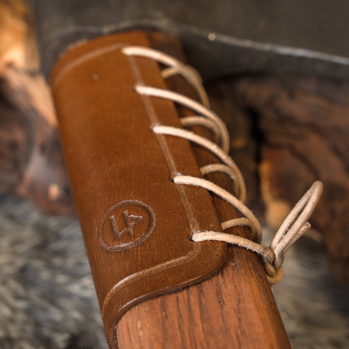 Leather axe guard, brown
