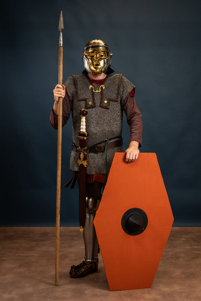1st century Roman cavalry helmet with larva mask, 1.3 mm