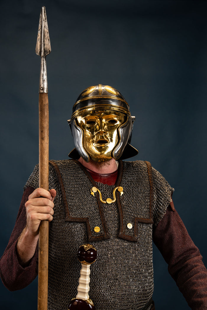 1st century Roman cavalry helmet with larva mask, 1.3 mm