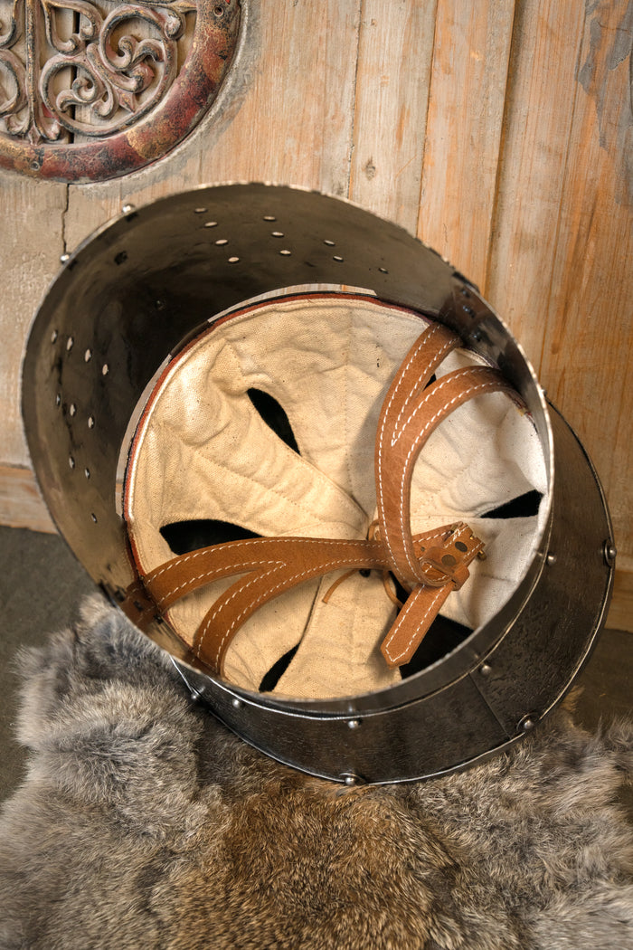 13th century great helm, patinated, 1.6 mm