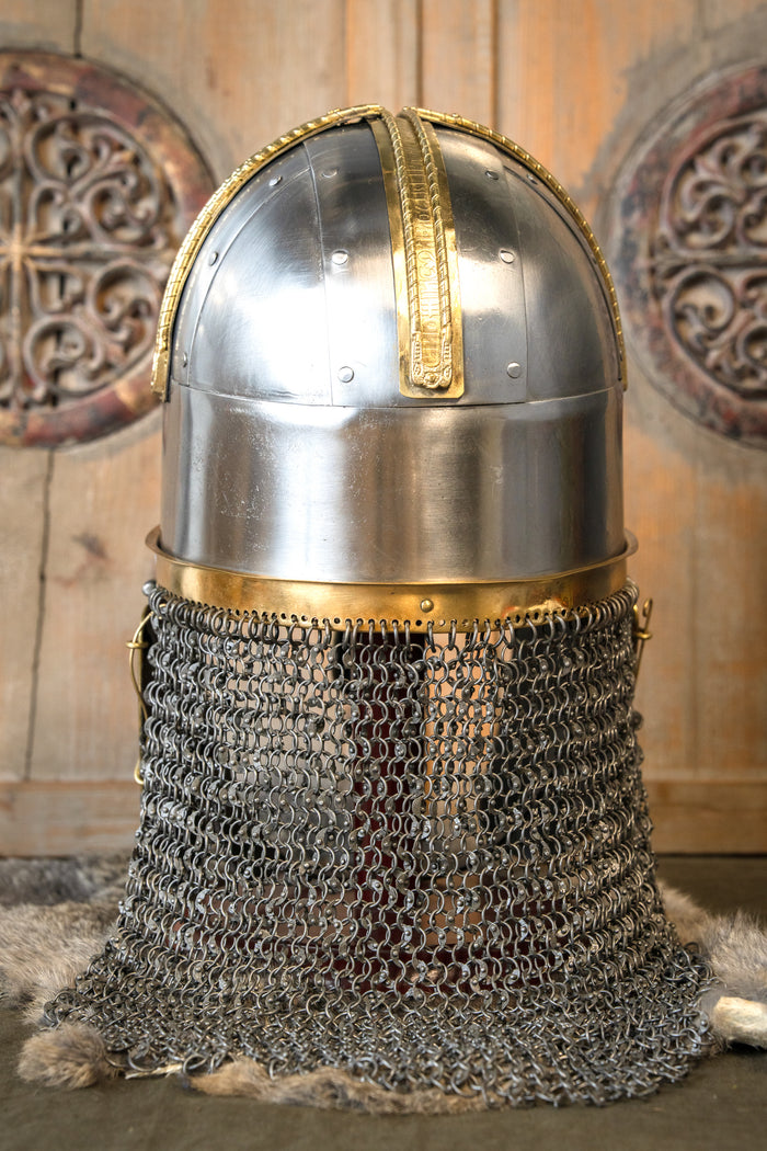 Coppergate helmet, 1.6 mm, riveted aventail
