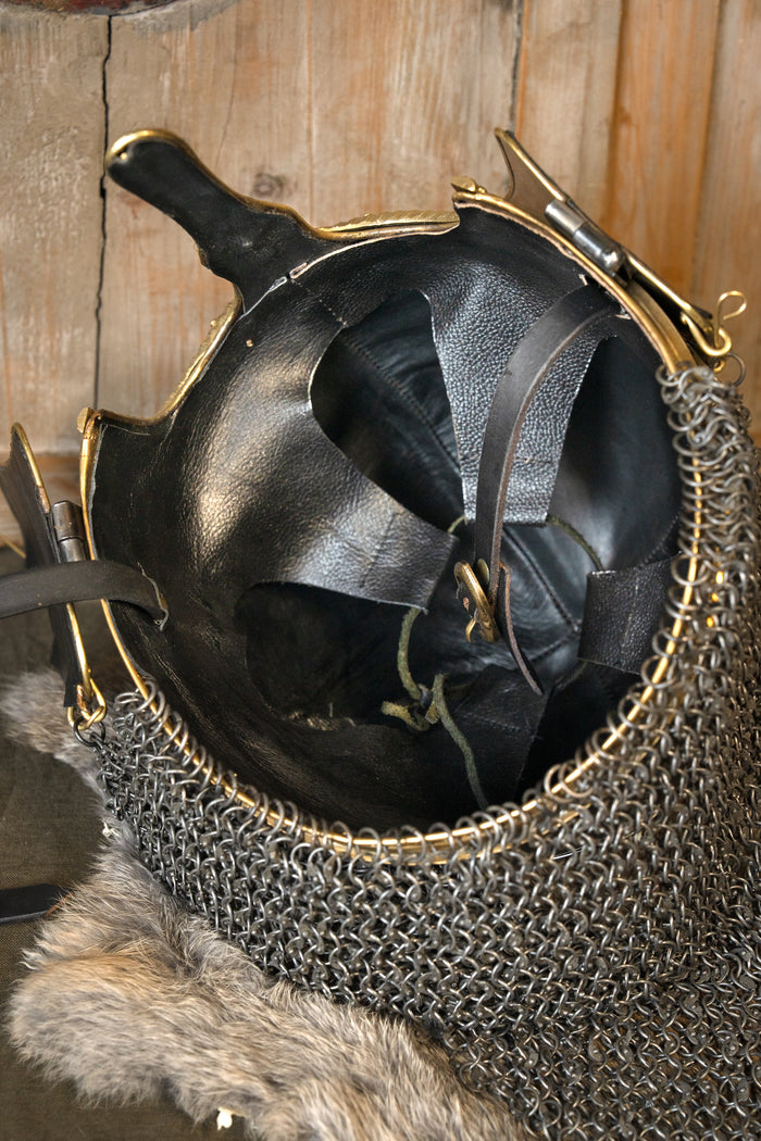 Coppergate helmet, 1.6 mm, riveted aventail