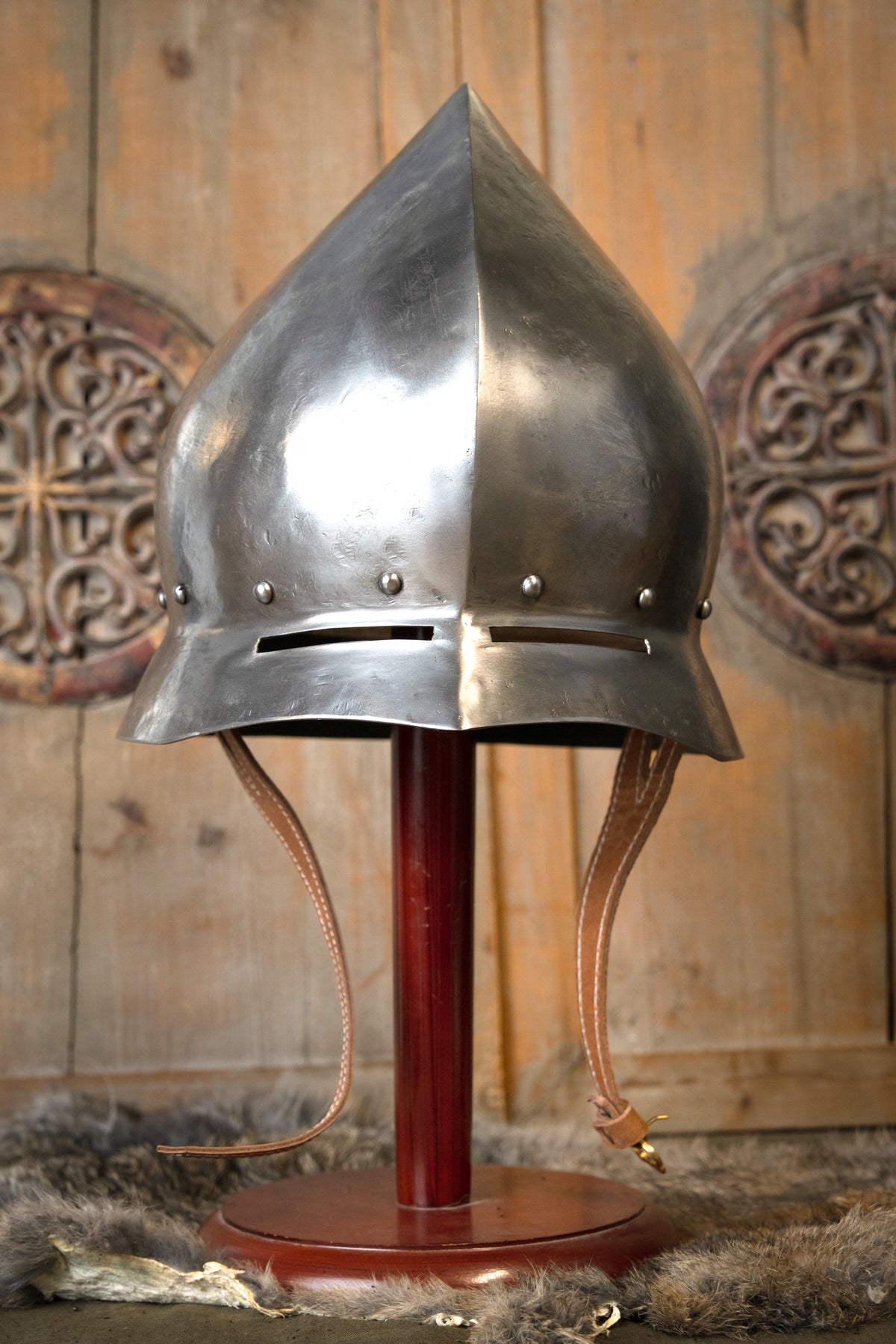 15th century German kettle hat, antique finish, 1.6 mm