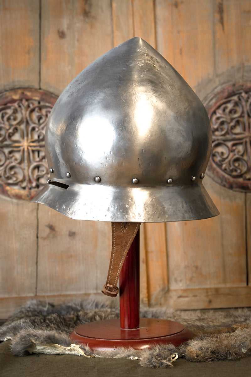XV-wieczny niemiecki hełm kociołkowy z wykończeniem antycznym, 1,6 mm