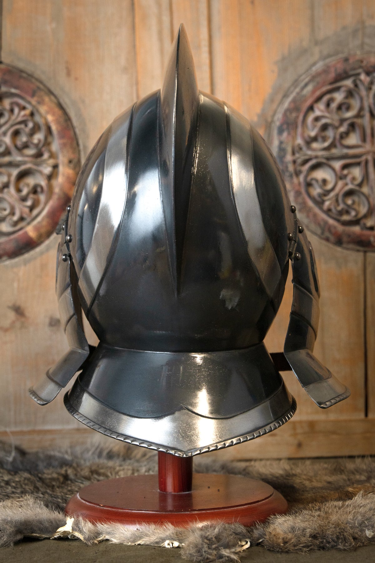16th century burgonet Kaspar, bronzed, 1.2 mm