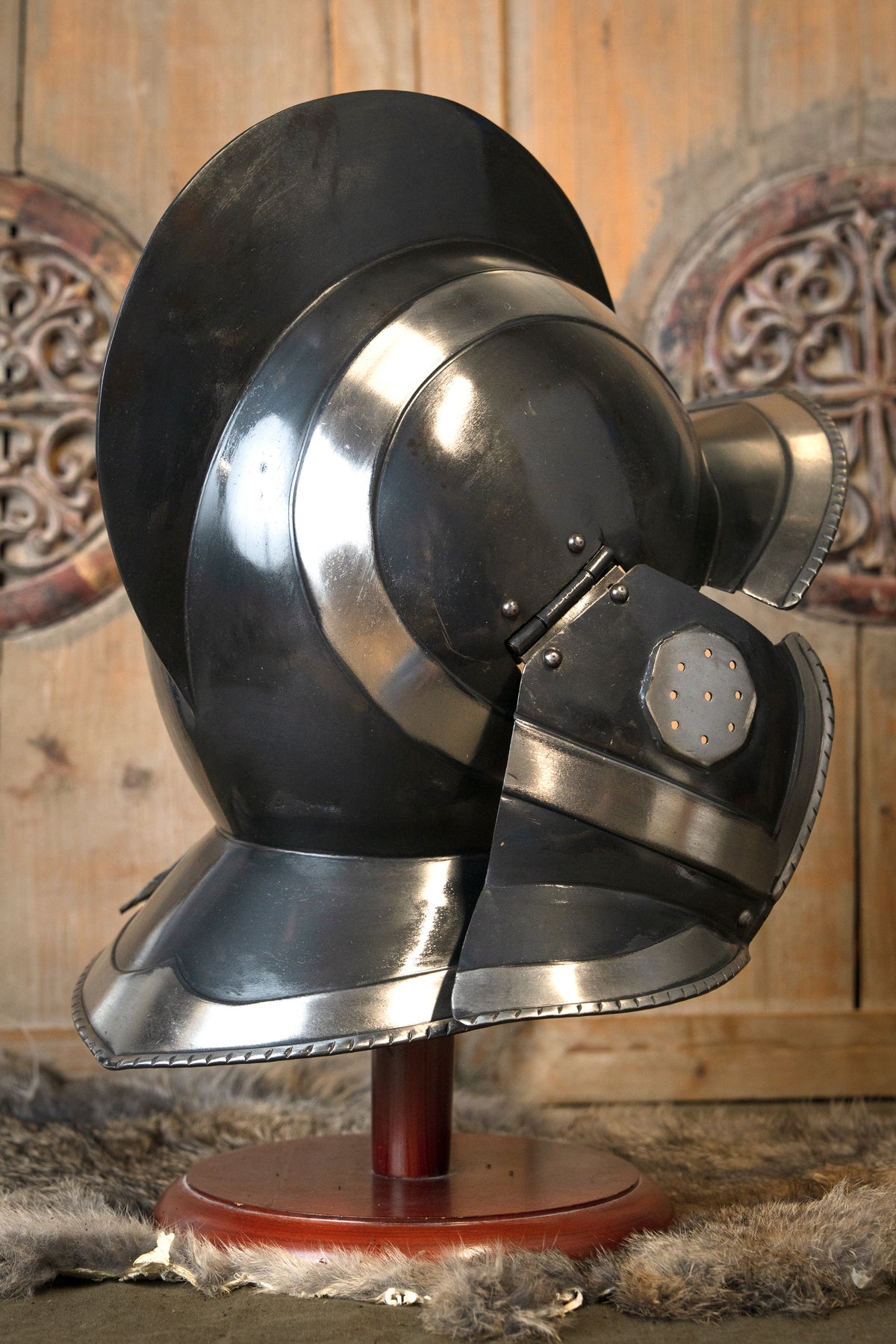 16th century burgonet Kaspar, bronzed, 1.2 mm