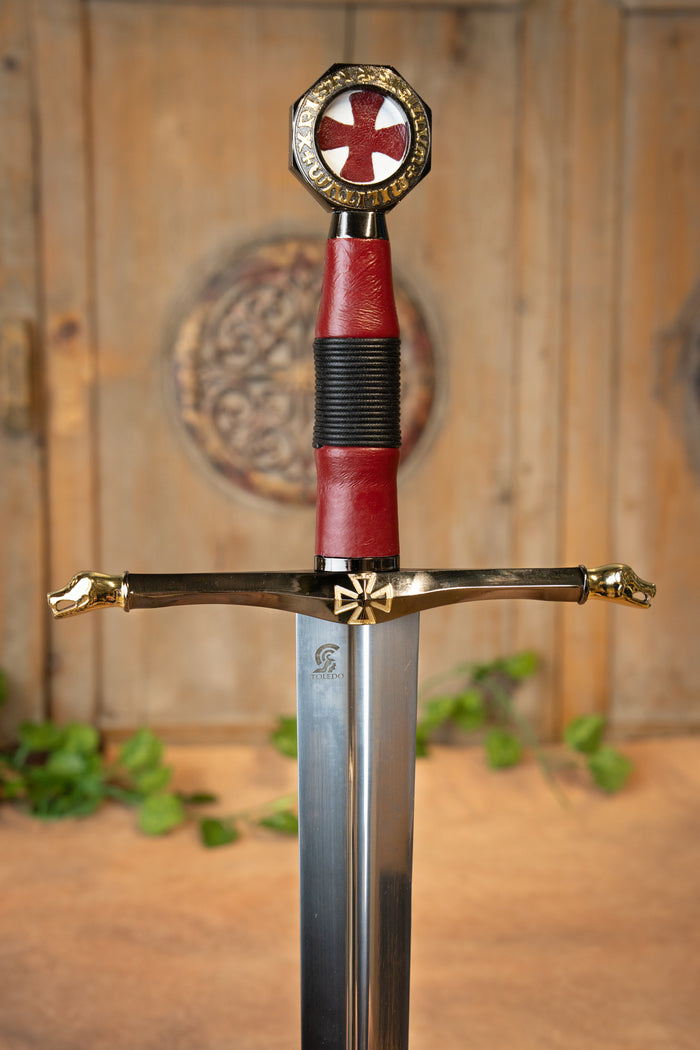 Templar sword with lion heads, semi-sharp
