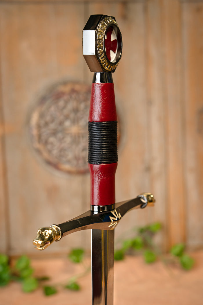 Templar sword with lion heads, semi-sharp
