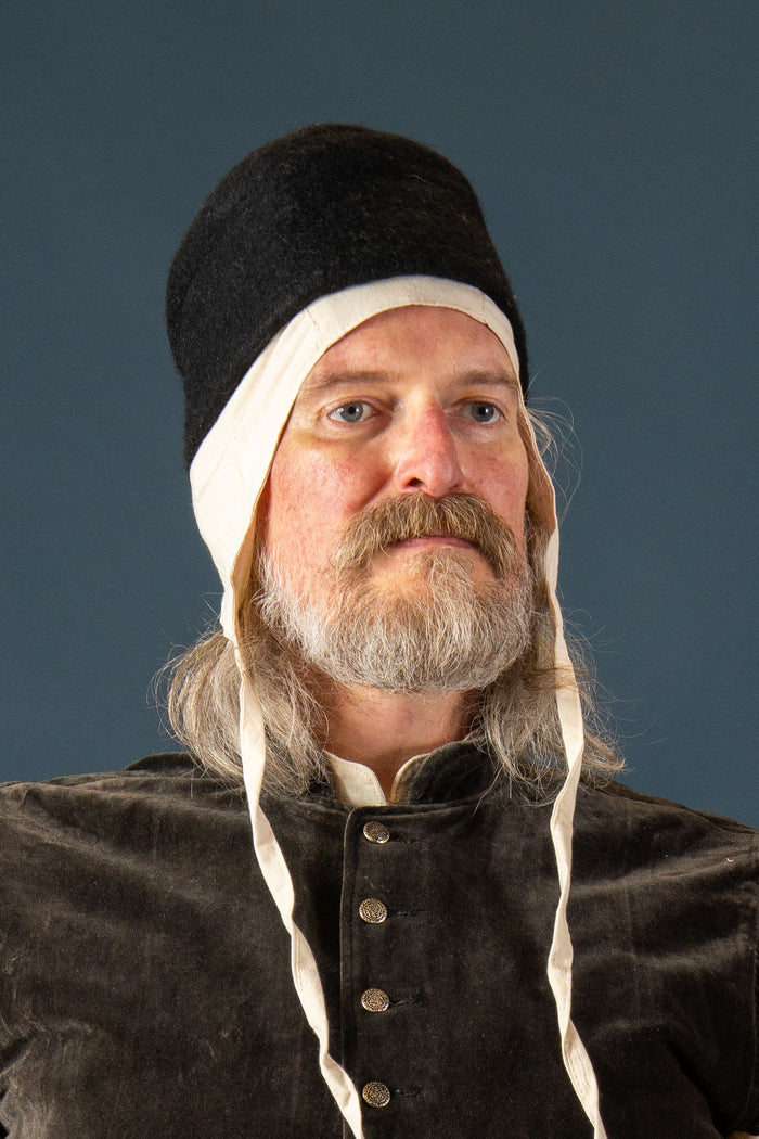 15th century felt hat Dürer, black, wool felt