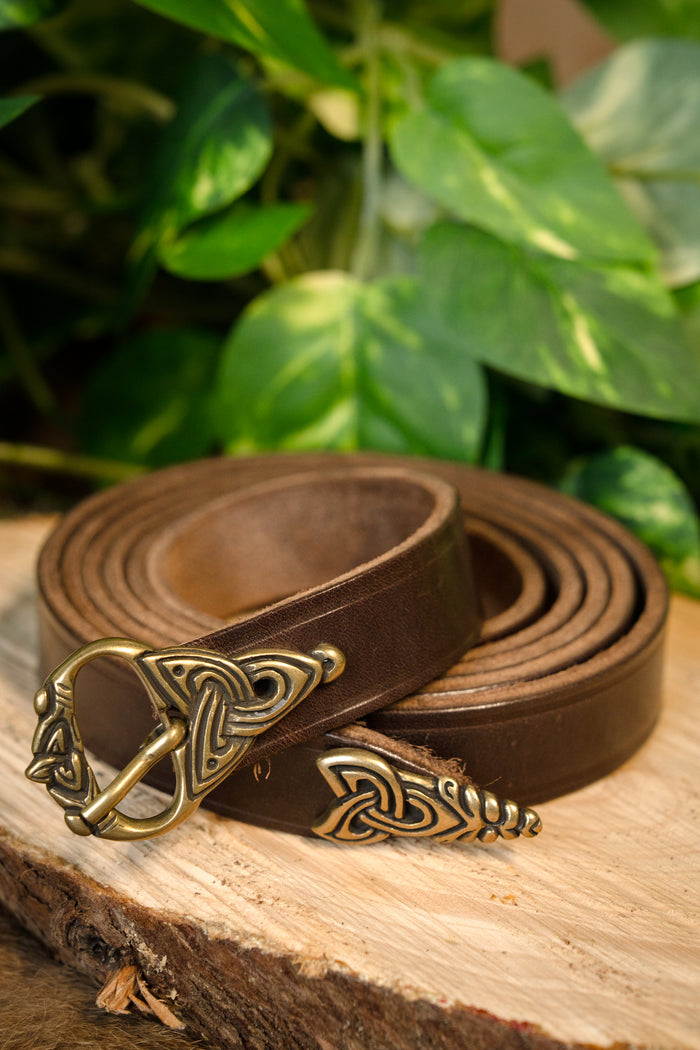 Viking belt Borre style, 165 cm, brown