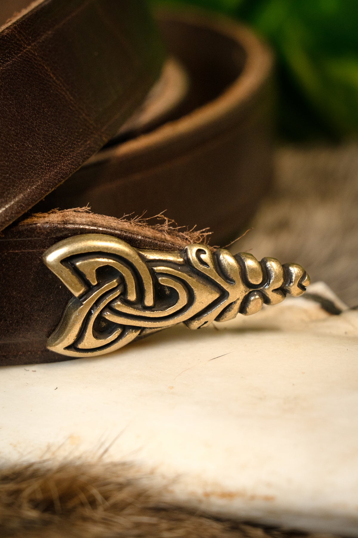 Viking belt Borre style, 165 cm, brown