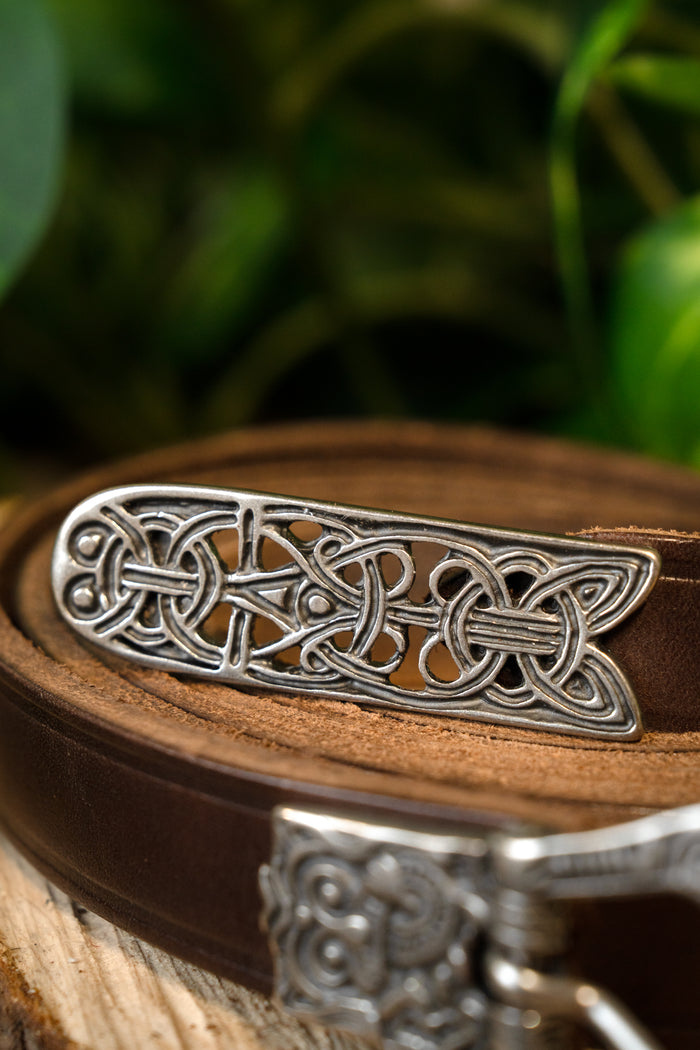 Birka Belt, silver-plated, 165 cm, brown
