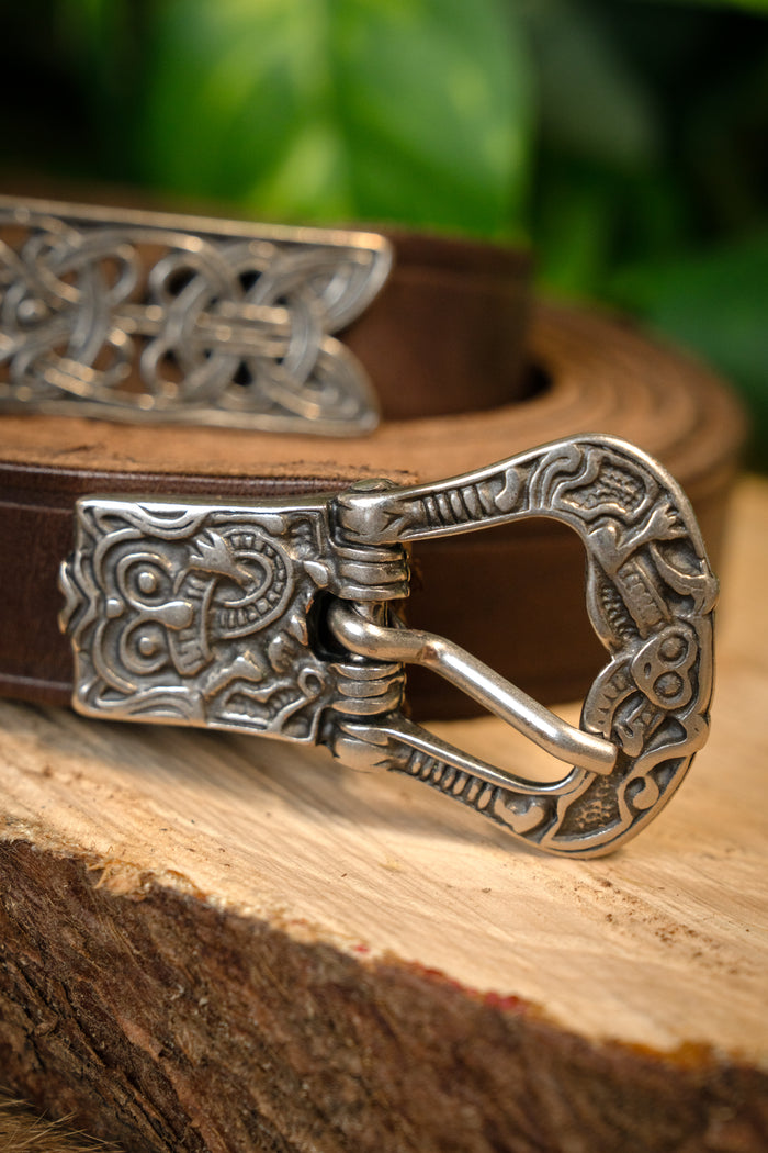 Birka Belt, silver-plated, 165 cm, brown