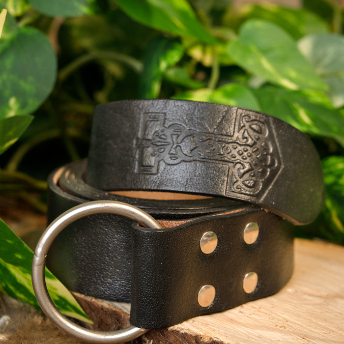 Belt with Thor's hammer, black