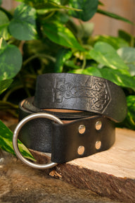 Belt with Thor's hammer, black
