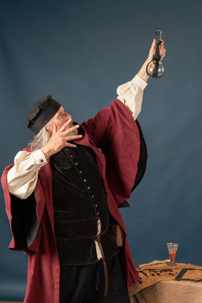Schaube with hood, burgundyblack
