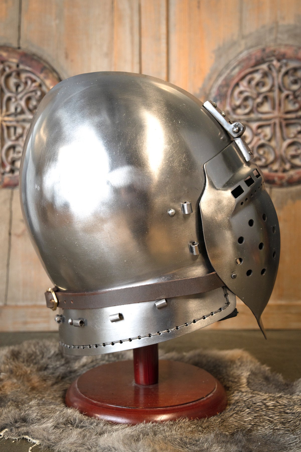 14th century klappvisier bascinet, 1.6 mm