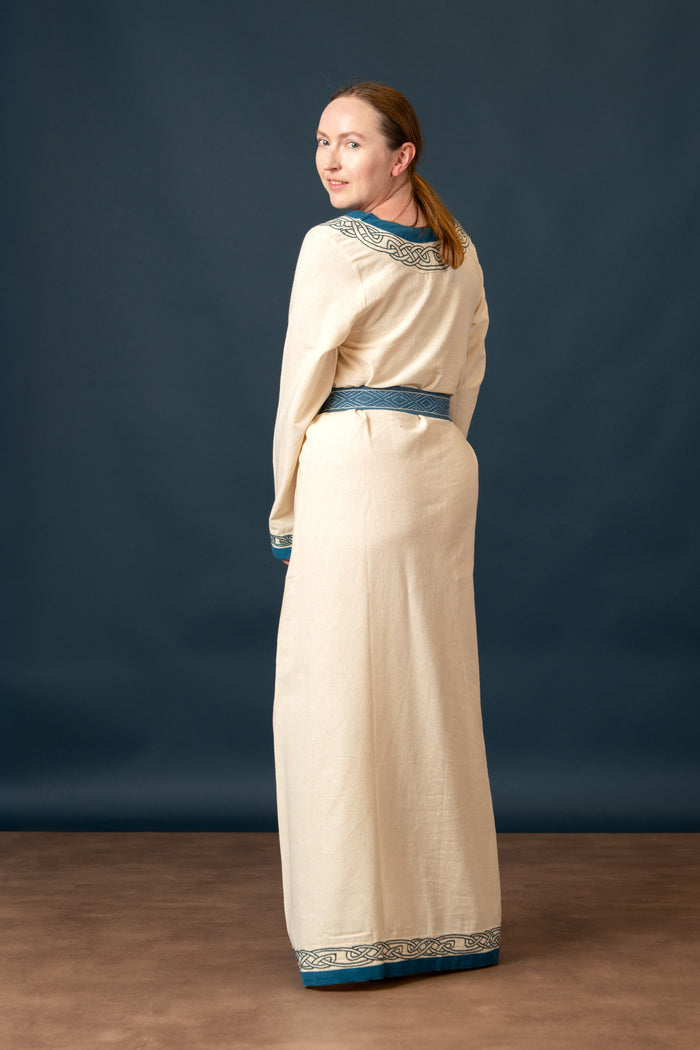 Viking dress Lagertha, natural-blue