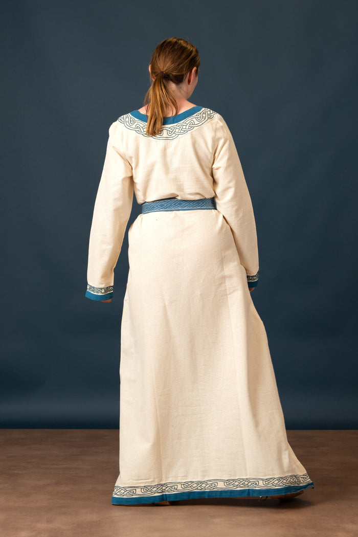 Viking dress Lagertha, natural-blue